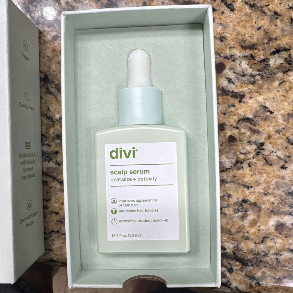 Divi Scalp Serum Revitalize Follicles + Detoxify 1 oz 30 ml For Thin Hair